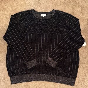 Nordstrom Black Sweater with Silver Accents
